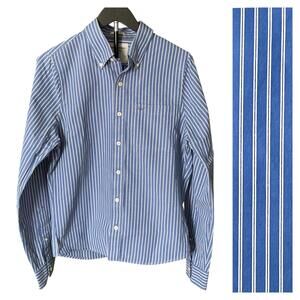 Abercrombie & Fitch Blue Stripe Button Down Shirt Mens M Long Sleeve Muscle Fit